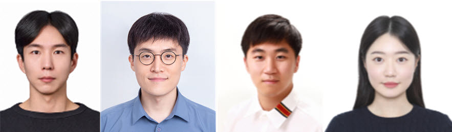 왼쪽부터 한양대 ERICA 신소재·반도체공학전공 김우희 교수, KAIST 신소재공학과 강기범 교수, 공동 제1저자인 권용주·오지우 석박사통합과정생(사진=한양대)