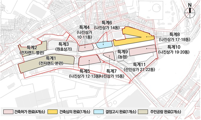 용산전자상가 특별계획구역 구역별 추진현황 (자료=서울시)