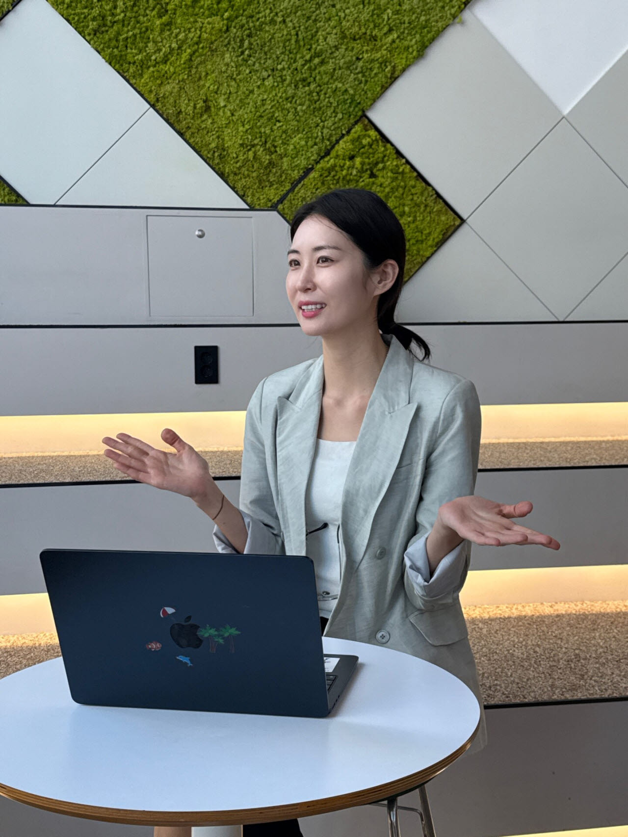 최혜진 디마프 대표가 이데일리와 인터뷰를 하고 있다. (사진=김아름 기자)