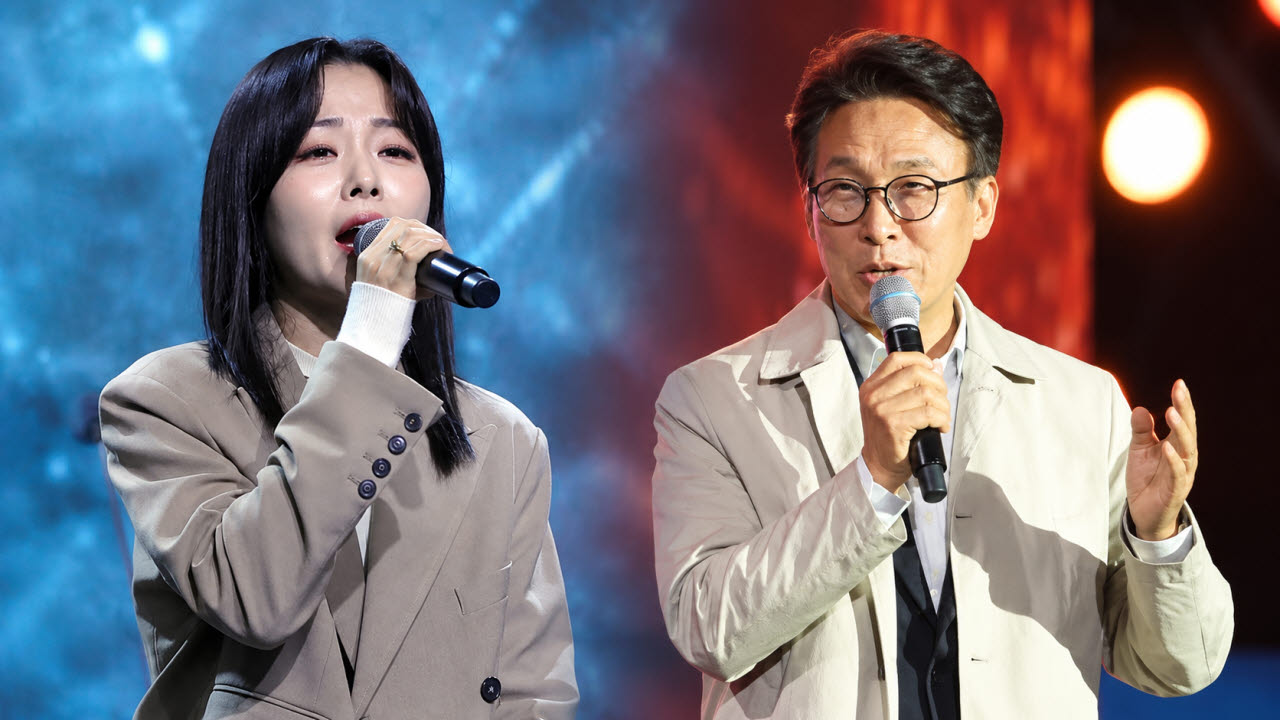 가수 흰(왼쪽), 김민석 더불민주당 대표 (사진=이데일리DB, 유튜브 '신호등TV' 영상 캡처)