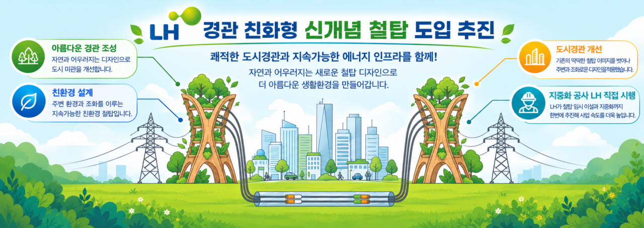 한국토지주택공사(LH) 경관 친화형 신개념 철탑 이미지.(사진=한국토지주택공사)