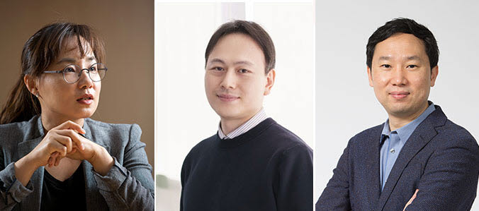 (왼쪽부터)문회리 이화여대 교수, 오현철 울산과학기술원(UNIST) 교수, 김지한 한국과학기술원(KAIST) 교수. (사진=이화여대)