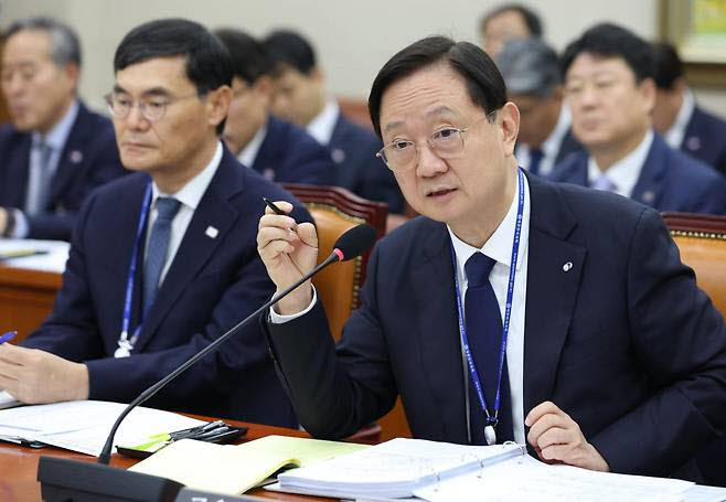 이찬진 금융감독원장이 19일 서울 여의도 국회 정무위원회에서 열린 금융감독원, 예금보험공사, 서민금융진흥원에 대한 국정감사에서 질의에 답변하고 있다.(사진=노진환 기자)