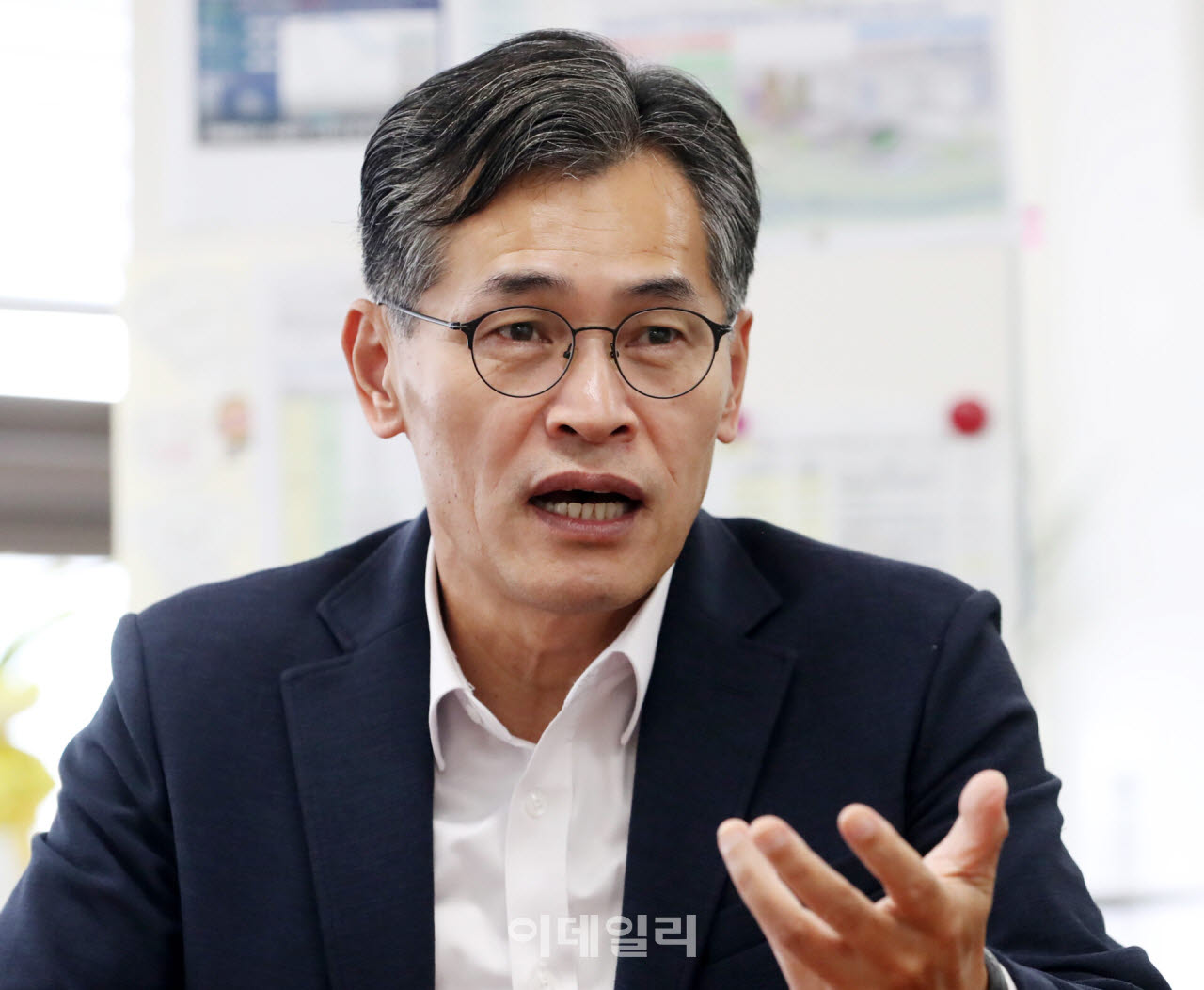 이기재 양천구청장이 서울 양천구청에서 이데일리와 인터뷰하고 있다.(사진= 김태형 기자)