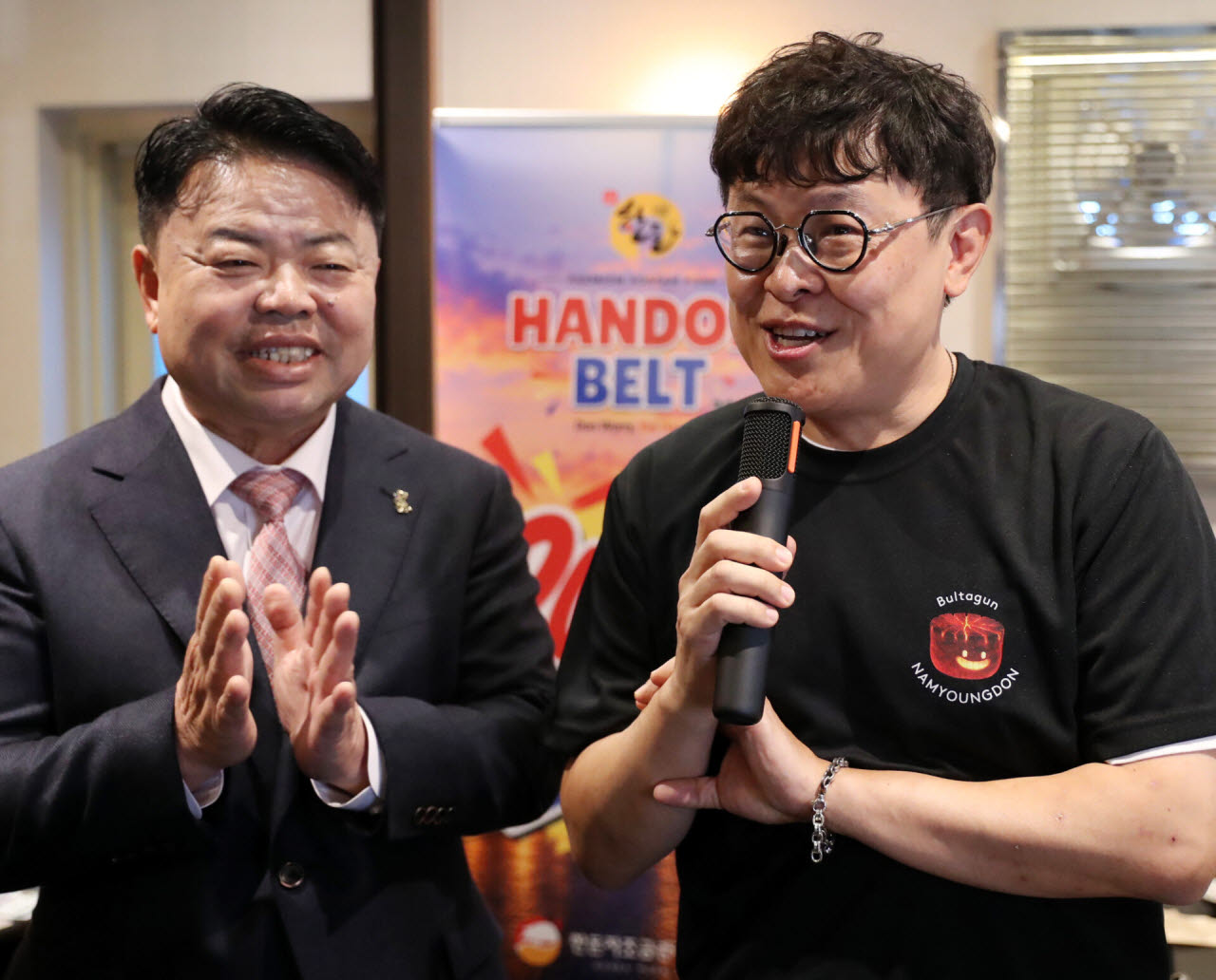 ‘한돈벨트 서울 팝업 이벤트’ 행사에서 정재범 '남영돈' 대표가 참석자들에게 인사말을 하고 있다. (사진=김태형 기자)