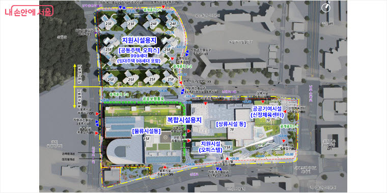 서부트럭터미널 도시첨단물류단지 배치도 (자료=서울시)