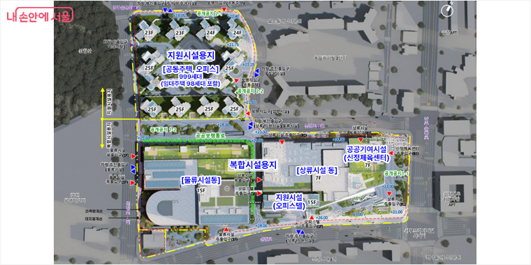 서부트럭터미널 도시첨단물류단지 배치도 (자료=서울시)