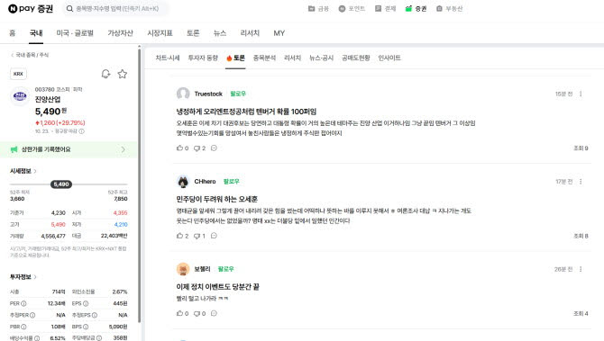 진양산업 종목토론방(이미지=네이버 종목토론방 캡처)