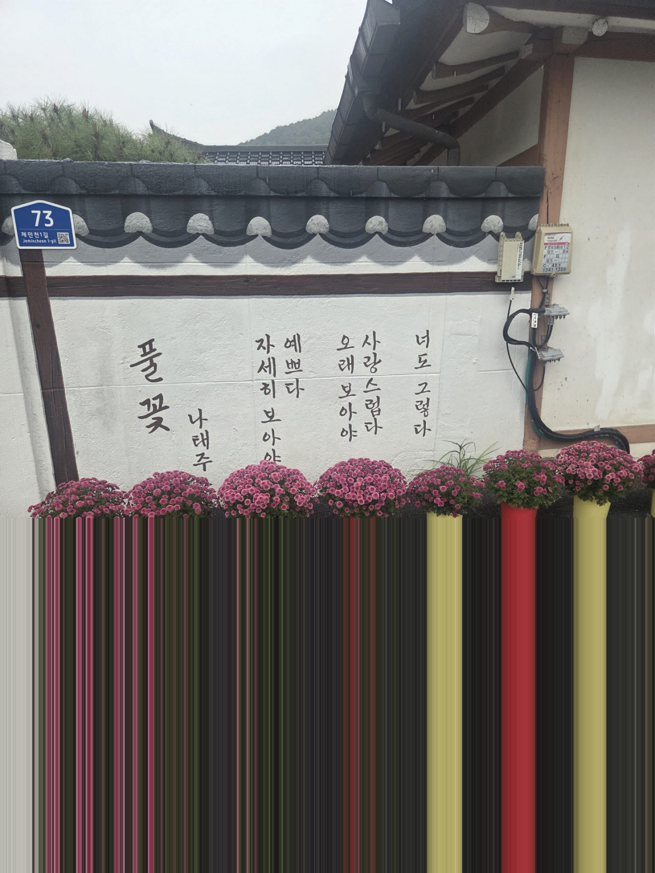 공주에서는 나태주 시인의 시가 적힌 담장들을 볼 수 있다. 사진=이데일리 김현아 기자