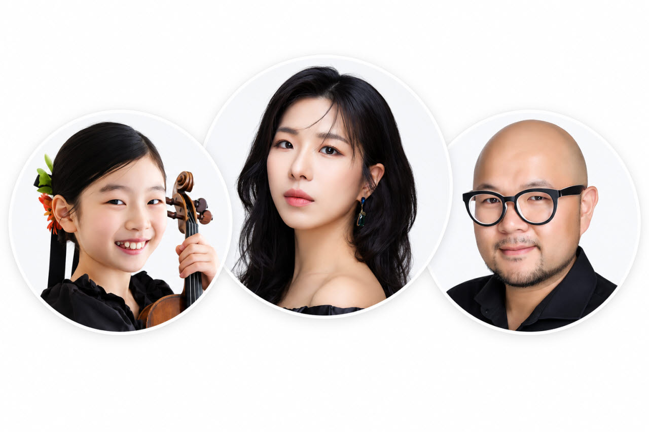 바이올리니스트 김연아(왼쪽부터), 소프라노 김신혜, 테너 김효종(사진=곽재선문화재단).