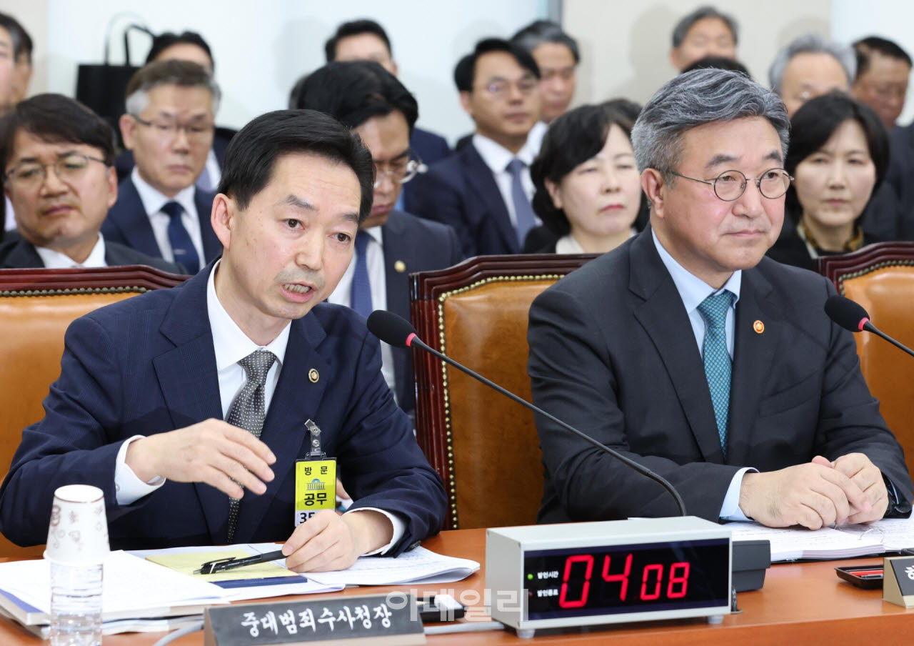 [포토]국정감사, '답변하는 김지용 중수청장'
