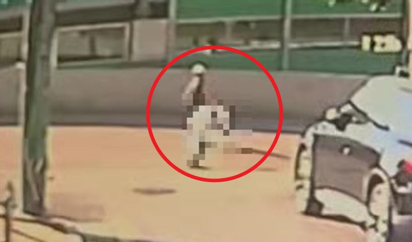 지난 22일 오후 3시 32분께 서울 구로구 구로동의 한 골목에서 남성이 포장물에 싸인 시신을 들고 이동하는 모습. (사진=CCTV 화면 갈무리)