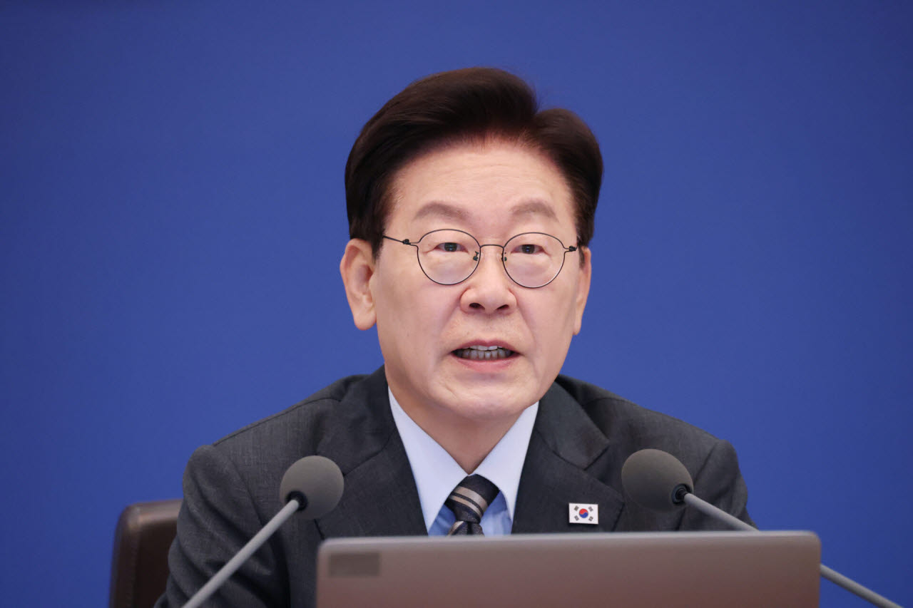 이재명 대통령이 지난 27일 청와대에서 열린 국무회의에서 발언하고 있다. (사진=뉴시스)