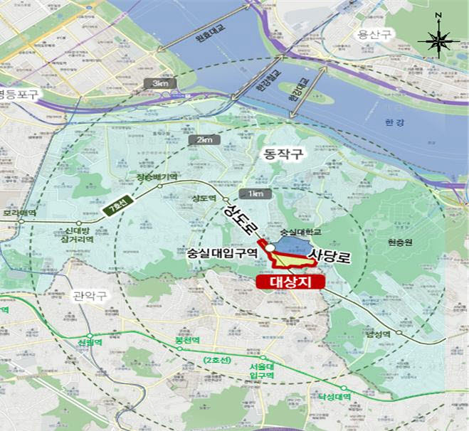 숭실대입구역 주변 지구단위계획구역 위치도. (사진=서울시 제공)