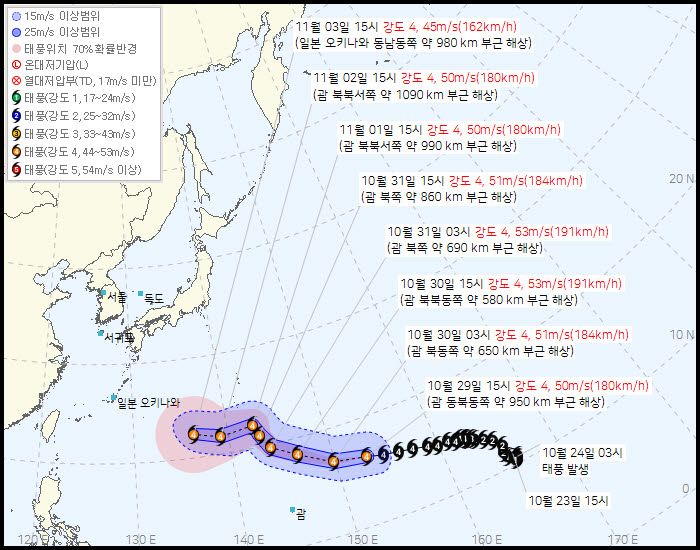 태풍 '인파' 경로 (사진=기상청 제공)