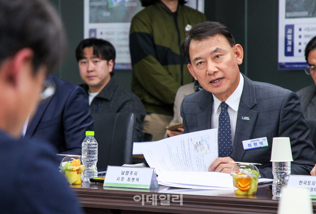최현덕 시장이 왕숙3기신도시의 광역교통개선대책의 조속한 시행을 요청하고 있다.(사진=남양주시)