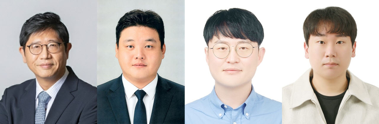 (왼쪽부터)고민재 한양대 교수, 구본기 한양대 박사, 김영윤 한국화학연구원 박사, 김우연 한양대 박사. (사진=한양대)