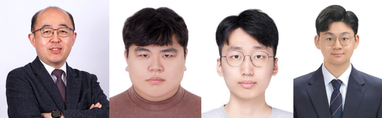 왼쪽부터 김영식 교수, 김광식 박사후연수연구원, 이수성 석박통합과정생, 김정도 석사과정생. (사진=DGIST)