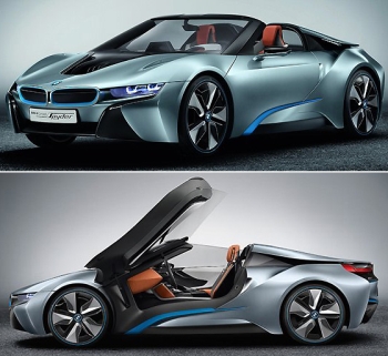 BMW, 223마력 오픈형 `i8 스파이더 콘셉트카` 공개                                                                                                                                                         