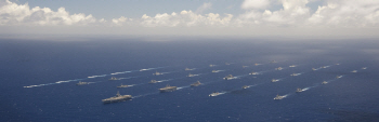 태평양 하와이 일대, 최첨단 군함들 총출동                                                                                                                                                          