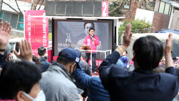 창신동 차량선거 유세하는 황교안 미래통합당 후보                                                                                                                                                   