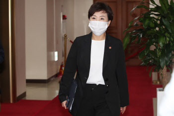 주택공급확대 TF 회의 참석하는 김현미 장관                                                                                                                                                         