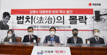 국민의힘, '김명수 대법원장 비리 백서 발간'                                                                                                                                              