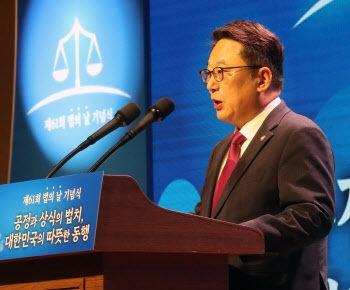  '법의 날' 축사하는 김영훈 변협회장                                                                                                                                                     