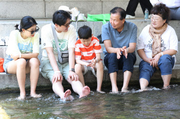 청계천에 발 담그며 더위 식혀요~                                                                                                                                                                   