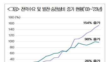 반도체 등 첨단산업 전력수요 98% 느는데…송전망은 26% 그쳐