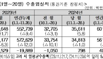 11월에도 수출 증가세 지속…20일까지 5.8%↑(상보)