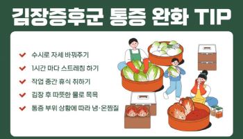 "김장철 후 주부 통증, 완화하려면 수시로 스트레칭 필수"