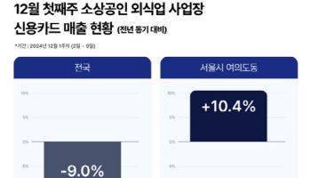 소상공인 짓누르는 비상계엄 여파…외식업 신용카드 매출 9%↓