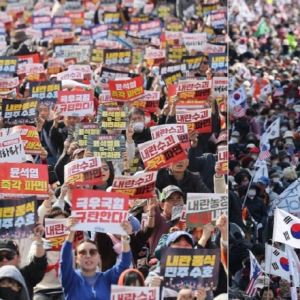 쓰러진 여성에 “좌파냐, 우파냐”…탄반집회서 무슨 일이