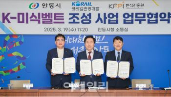 안동시·코레일관광개발·한식진흥원 손잡고 K-미식벨트 조성 나선다