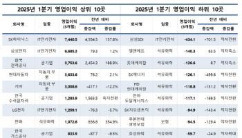 1분기 대기업 영업익 17.1%↑…SK하이닉스, 4.5조 늘어 1위