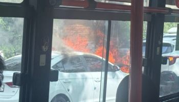 서울 성산대교 북단서 교통사고로 화재…인명 피해 없어