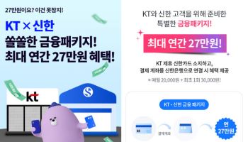 KT·신한, 통신·금융 결합 패키지 출시… 최대 월 3만7천원 혜택