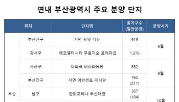 부산, 하반기 1만여 가구 분양…'분양가 높아도 경쟁률 들썩'