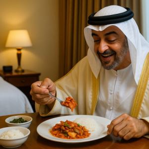 UAE 대표단, 볶음김치에 반했나…호텔 측, 진공 포장해 선물까지