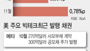 빚내서 AI에 투자…빅테크 회사채 '리스크 프리미엄' 껑충