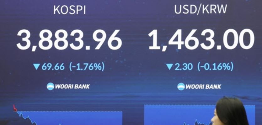 'AI 거품론'에 코스피 이틀째 급락…장중 3860선까지