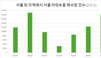 작년 서울 외 지역서 서울 아파트 매입 5년래 최대