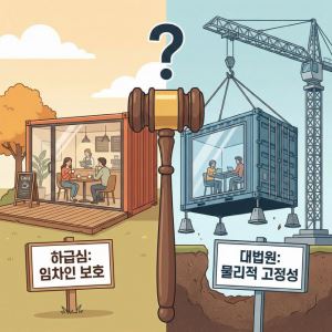 컨테이너 점포, 건물인가 단순한 동산인가[판례방]