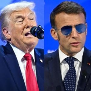 “선글라스 쓰고 센 척하더라”…마크롱 조롱한 트럼프