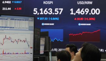 주식 급락에 외인 '5조원 매도' 폭탄…환율 1470원 턱밑까지 올라