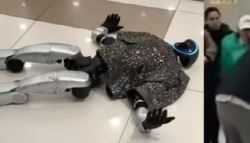 中 휴머노이드, 시연 중 노인과 부딪혀…혼자 쓰러지기도