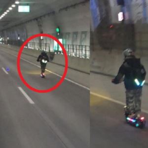 시속 110km 고속도로서 25㎞ 킥보드 ‘경악’…위험천만 상황