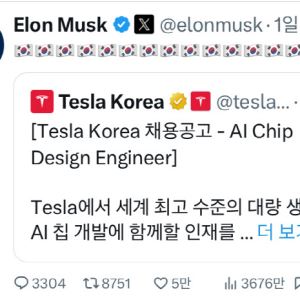 일론 머스크, 태극기 펄럭이며 "韓 반도체 인재 환영"