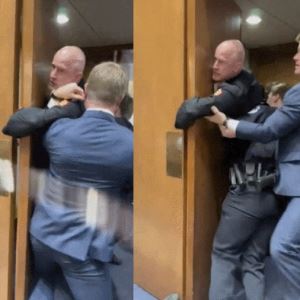 “우리 아들 왜 죽어야해” 美의원과 ‘몸싸움’…끌려 나간 전 해병대원